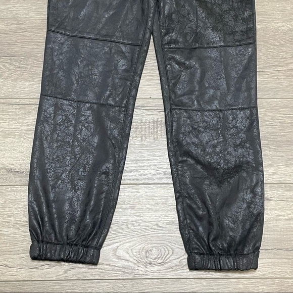 jessica simpson Tween Girls joggers sz L black Distressed Faux Leather Look NWT - Picture 3 of 10